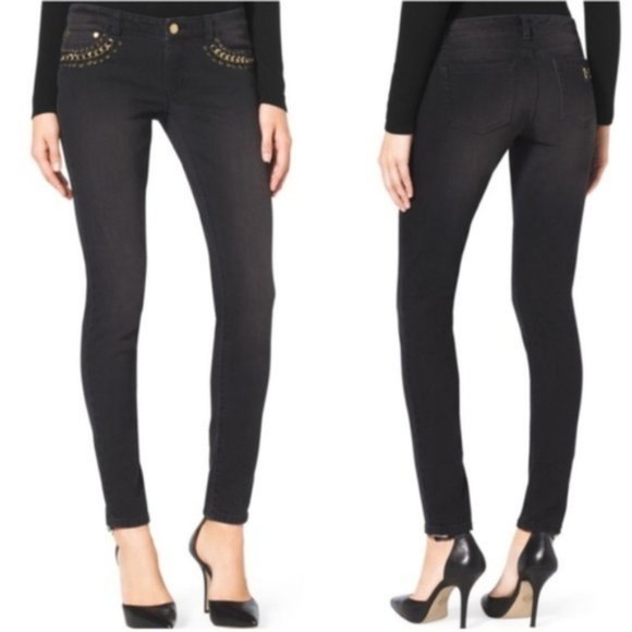 Michael Kors Denim - ⬇⬇⬇⬇⬇⬇  NWT Michael Kors 6 Black Skinny braided Jeans
